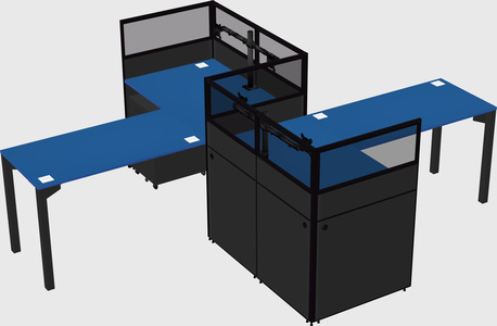L-shape cubicles