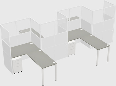 L-shape cubicles