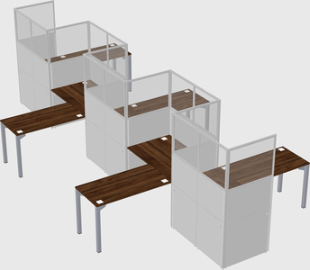 L-shape cubicles