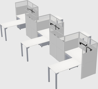 L-shape cubicles