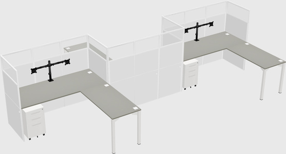 L-shape cubicles