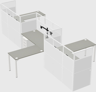 L-shape cubicles