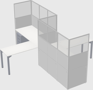L-shape cubicles