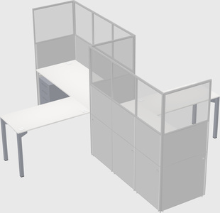 L-shape cubicles