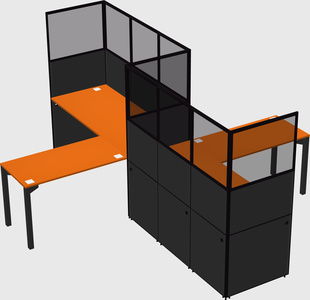 L-shape cubicles