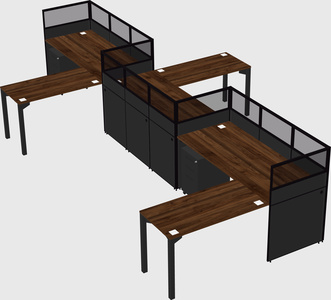 L-shape cubicles