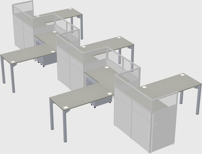 L-shape cubicles