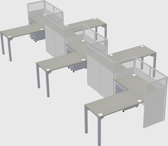 L-shape cubicles
