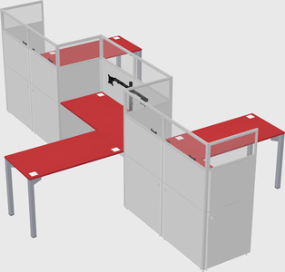 L-shape cubicles
