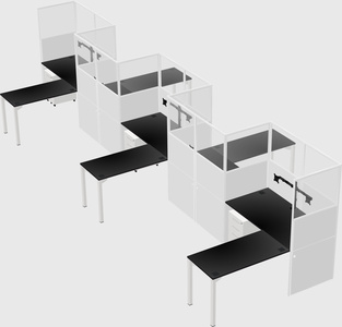 L-shape cubicles