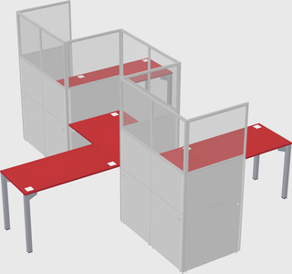 L-shape cubicles