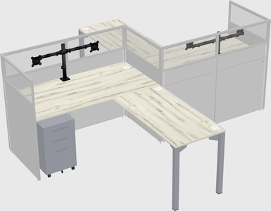L-shape cubicles