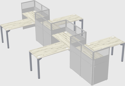 L-shape cubicles