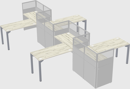 L-shape cubicles