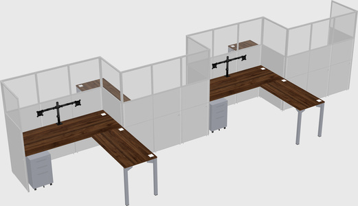 L-shape cubicles