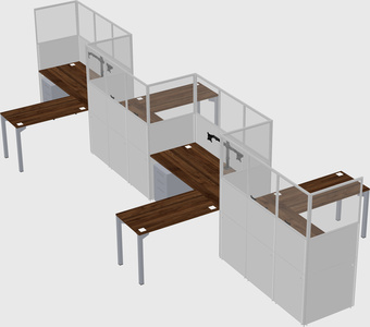 L-shape cubicles