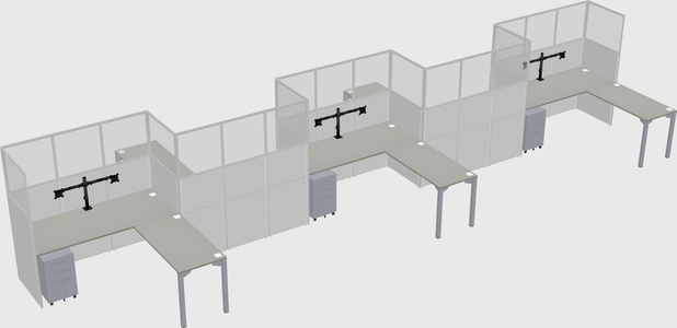 L-shape cubicles