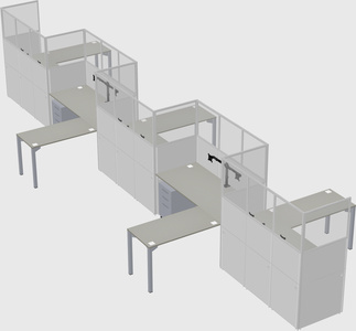 L-shape cubicles