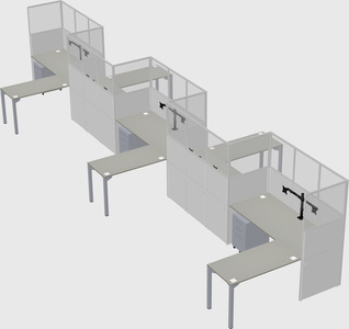 L-shape cubicles