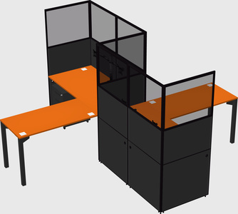 L-shape cubicles