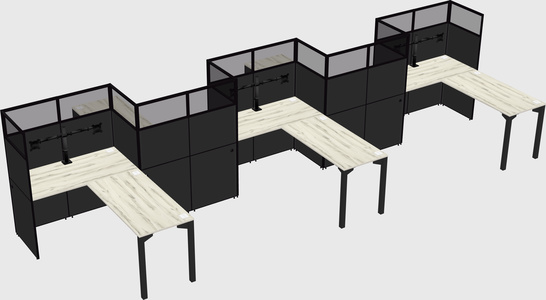 L-shape cubicles