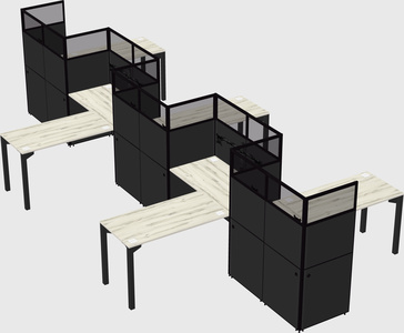 L-shape cubicles