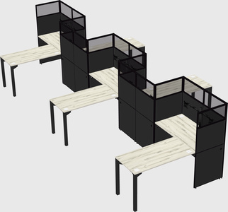 L-shape cubicles