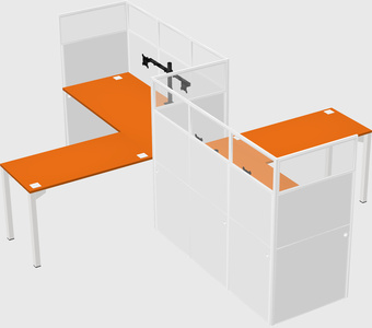 L-shape cubicles
