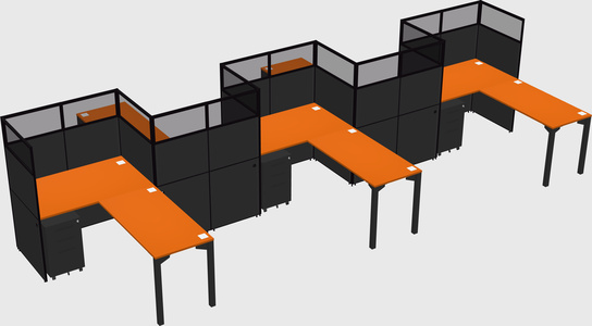 L-shape cubicles