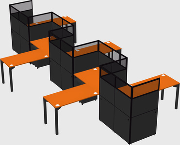 L-shape cubicles