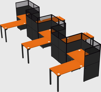 L-shape cubicles