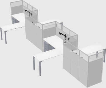L-shape cubicles