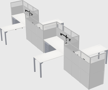 L-shape cubicles
