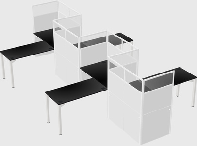 L-shape cubicles