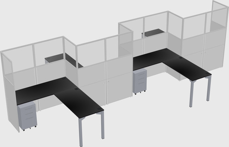 L-shape cubicles