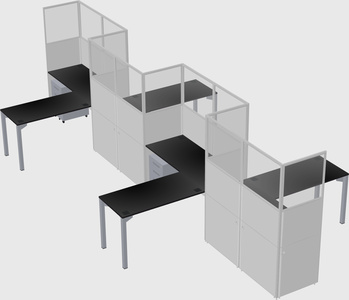 L-shape cubicles
