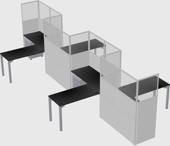 L-shape cubicles