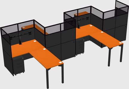 L-shape cubicles