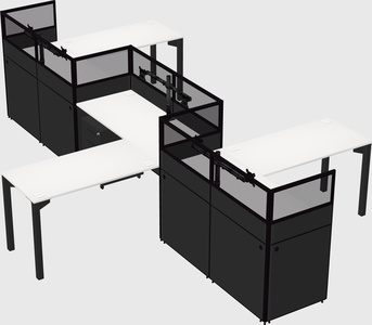 L-shape cubicles