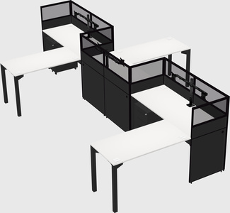 L-shape cubicles