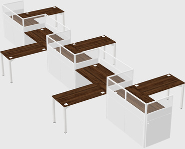 L-shape cubicles