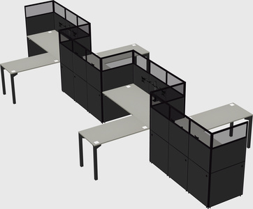 L-shape cubicles
