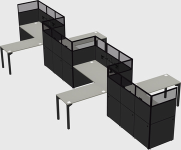 L-shape cubicles