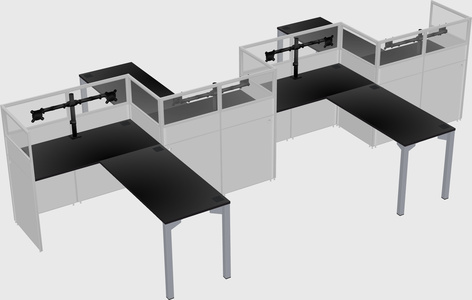 L-shape cubicles
