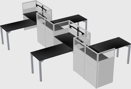 L-shape cubicles