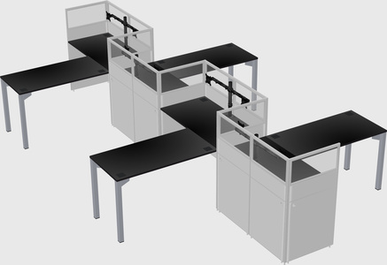 L-shape cubicles