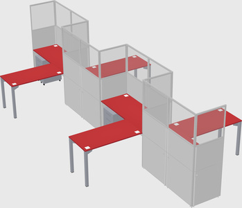 L-shape cubicles