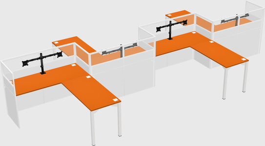 L-shape cubicles