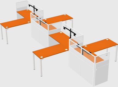 L-shape cubicles