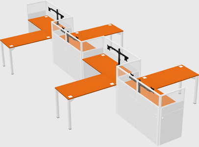 L-shape cubicles